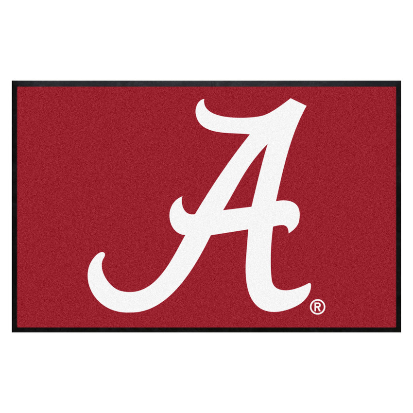 Alabama Crimson Tide 4X6 High-Traffic Mat with Durable Rubber Backing - Landscape Orientation