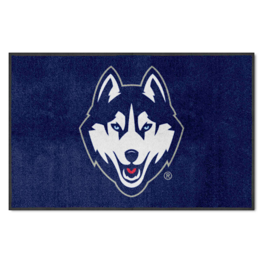 Connecticut Huskies 4X6 High-Traffic Mat with Durable Rubber Backing - Landscape Orientation