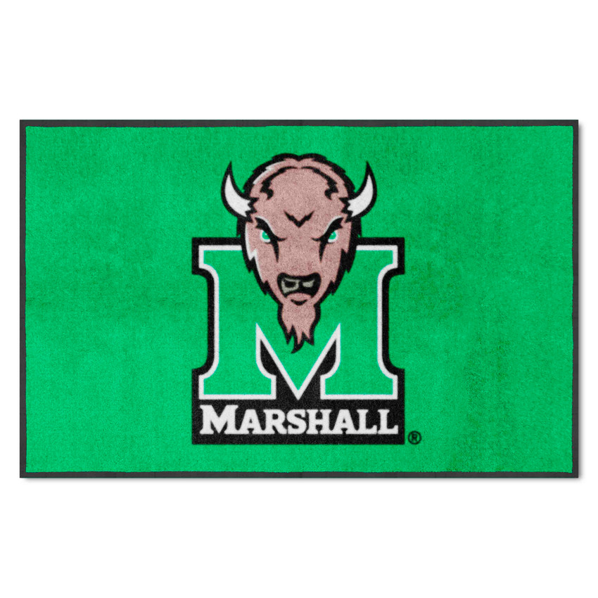 Marshall Thundering Herd 4X6 High-Traffic Mat with Durable Rubber Backing - Landscape Orientation