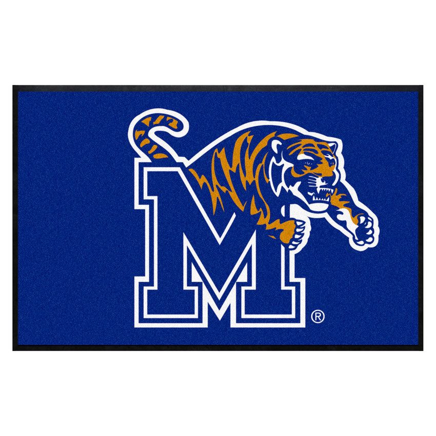 Memphis Tigers 4X6 High-Traffic Mat with Durable Rubber Backing - Landscape Orientation