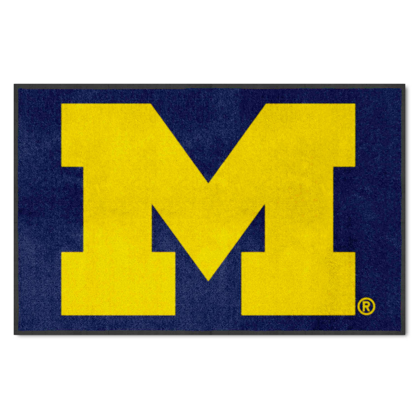 Michigan Wolverines 4X6 High-Traffic Mat with Durable Rubber Backing - Landscape Orientation