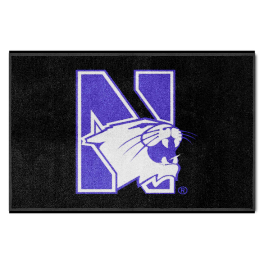 Northwestern Wildcats 4X6 High-Traffic Mat with Durable Rubber Backing - Landscape Orientation