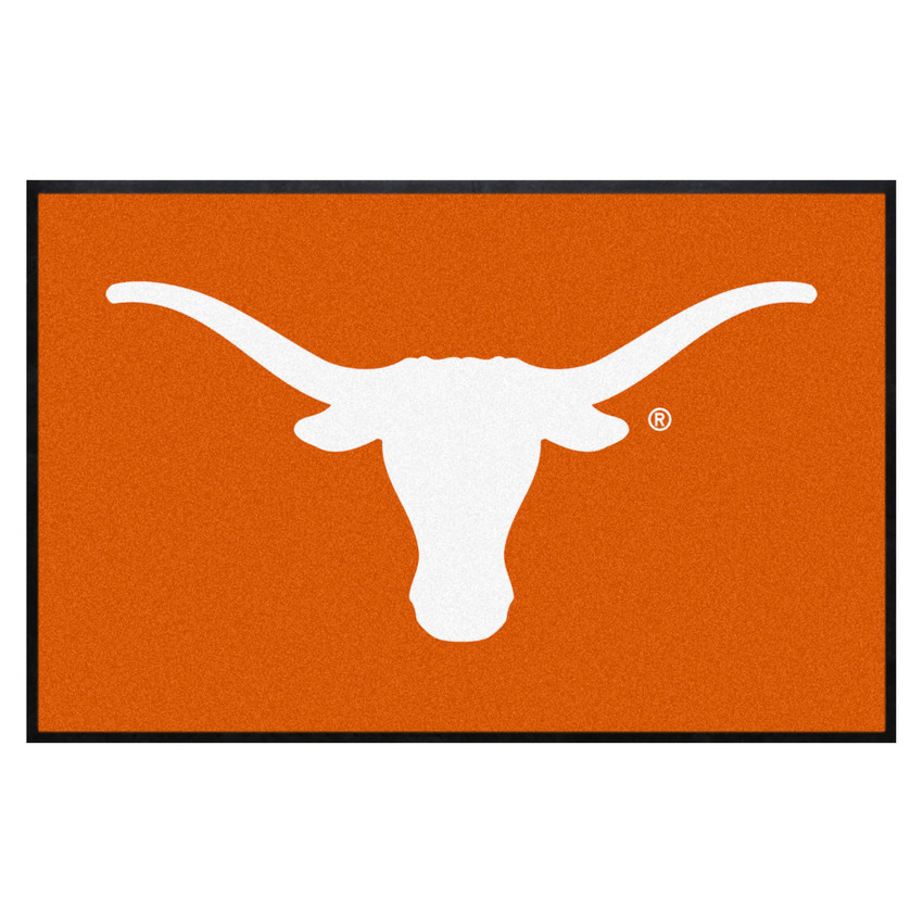 Texas Longhorns 4X6 High-Traffic Mat with Durable Rubber Backing - Landscape Orientation