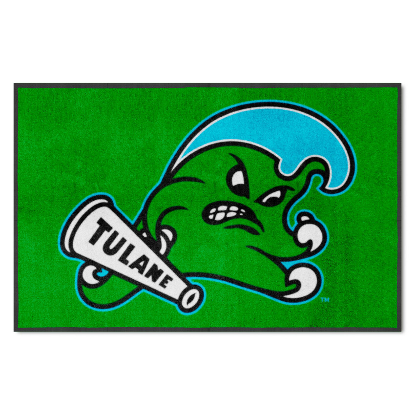 Tulane Green Wave 4X6 High-Traffic Mat with Durable Rubber Backing - Landscape Orientation