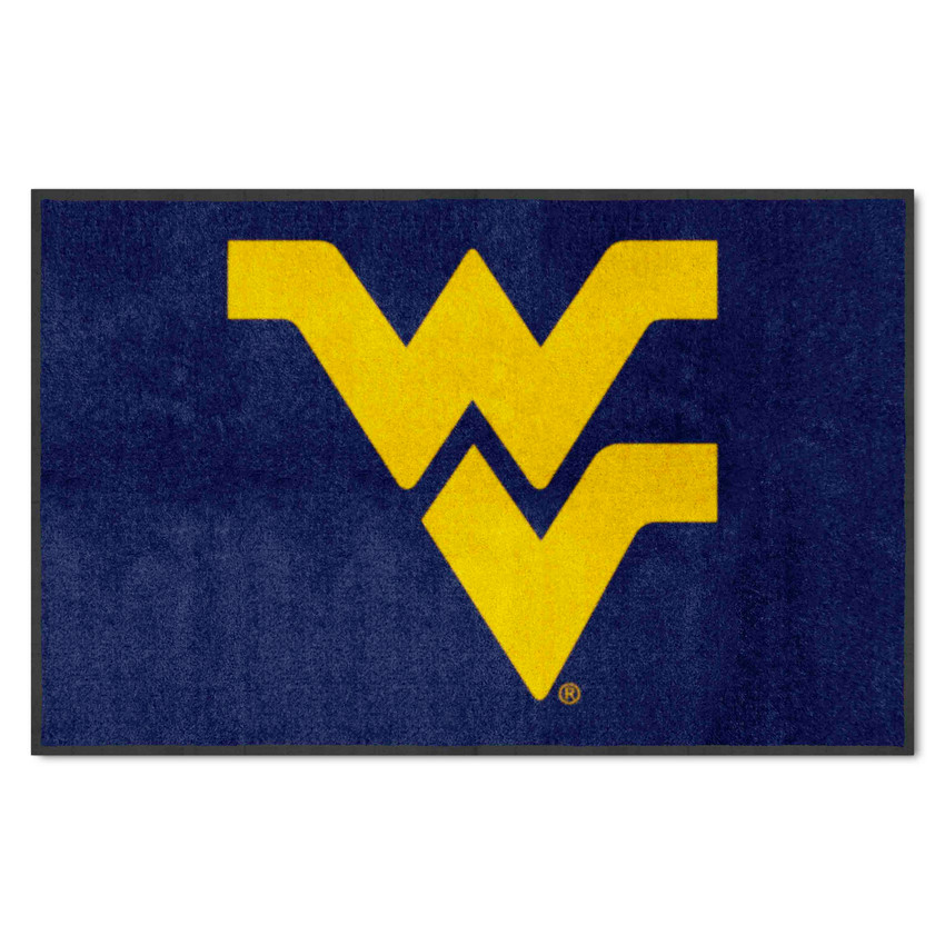 West Virginia Mountaineers 4X6 High-Traffic Mat with Durable Rubber Backing - Landscape Orientation