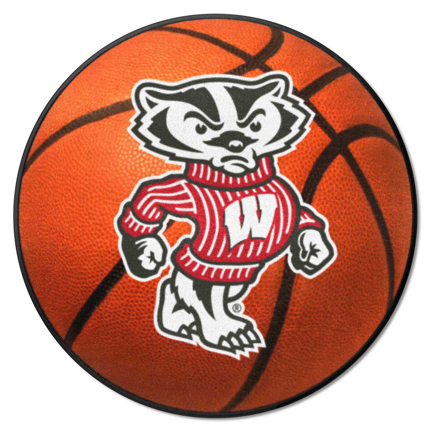 Wisconsin Badgers Basketball Rug - 27in. Diameter C