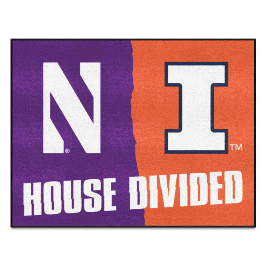 Northwestern / Illinois House Divided House Divided Rug - 34 in. x 42.5 in.