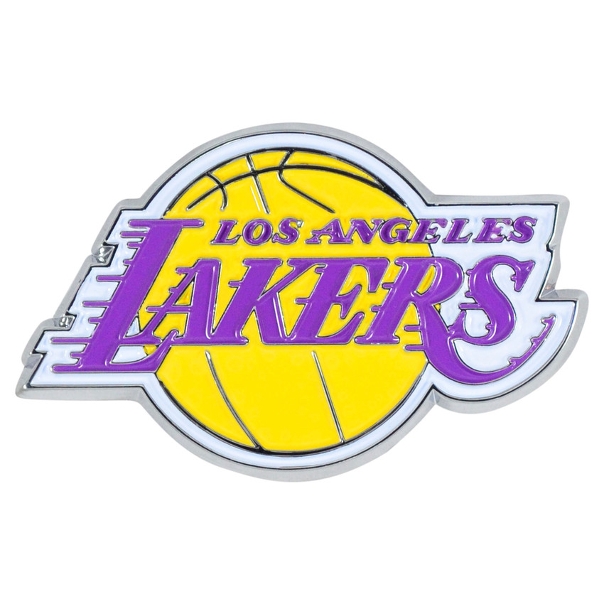 Los Angeles Lakers 3D Color Metal Emblem Wordmark and Basketball Primary Logo