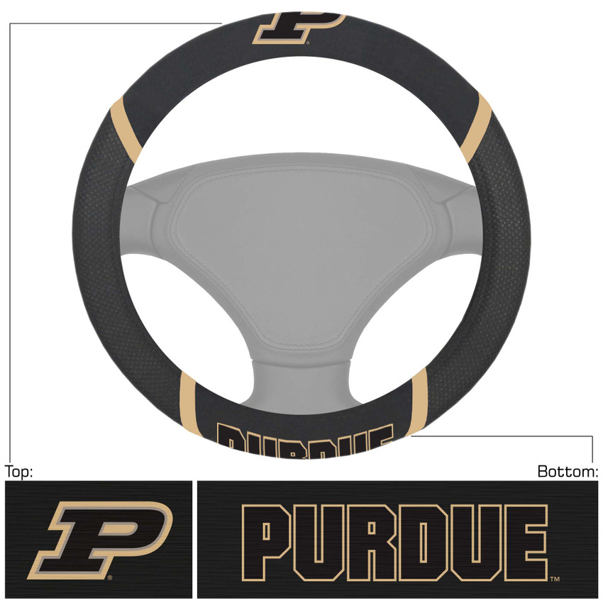 Purdue Boilermakers Steering Wheel Cover Embroidered NCAA Auto Accessory