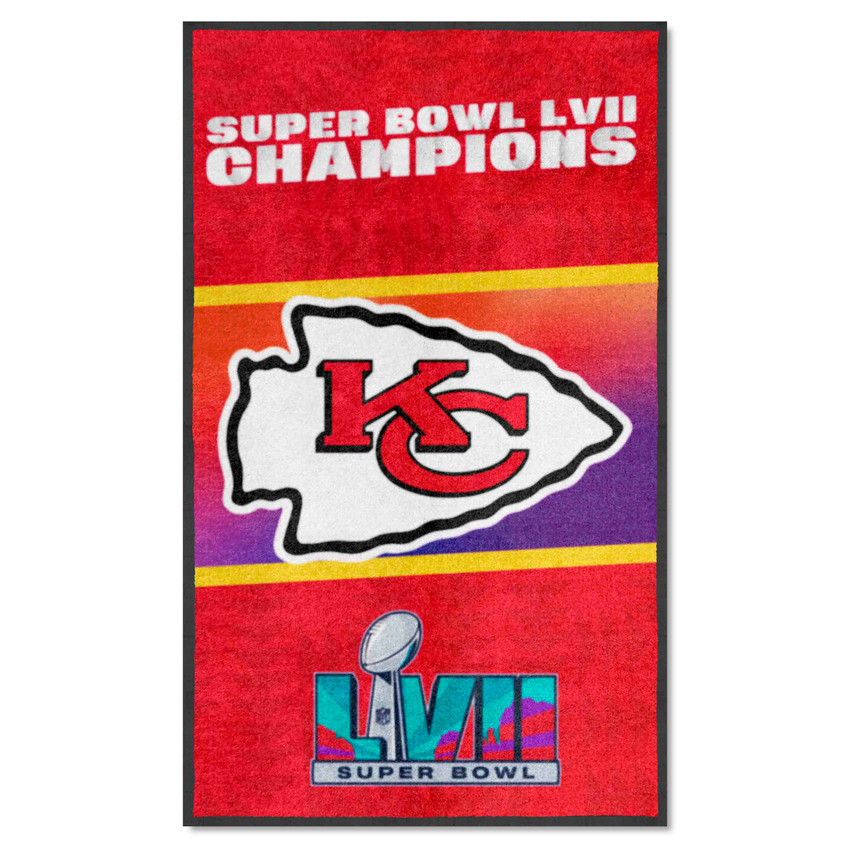 Kansas City Chiefs 3X5 High-Traffic Mat with Durable Rubber Backing