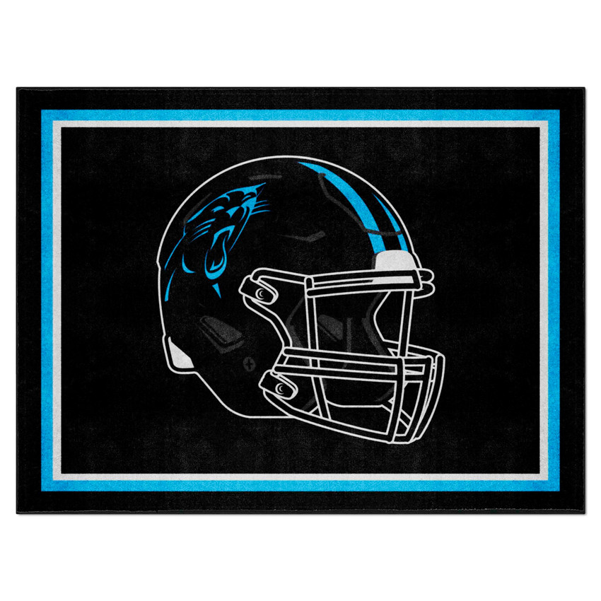 Carolina Panthers 8ft. x 10 ft. Plush Area Rug Panthers Alternate Helmet Logo