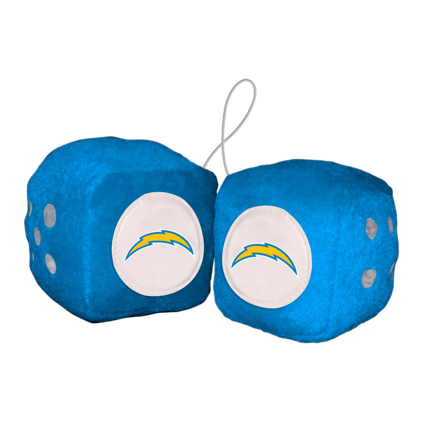 Los Angeles Chargers Team Color Fuzzy Dice D√©cor 3" Set Bolt Primary Logo