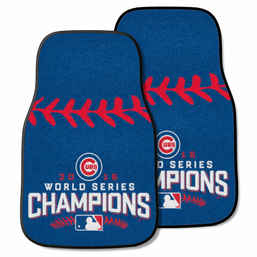 Chicago Cubs 2016 World Series Champions Front Carpet Car Mat Set - 2 Pieces Championship - 2016 MLB World Series Champions