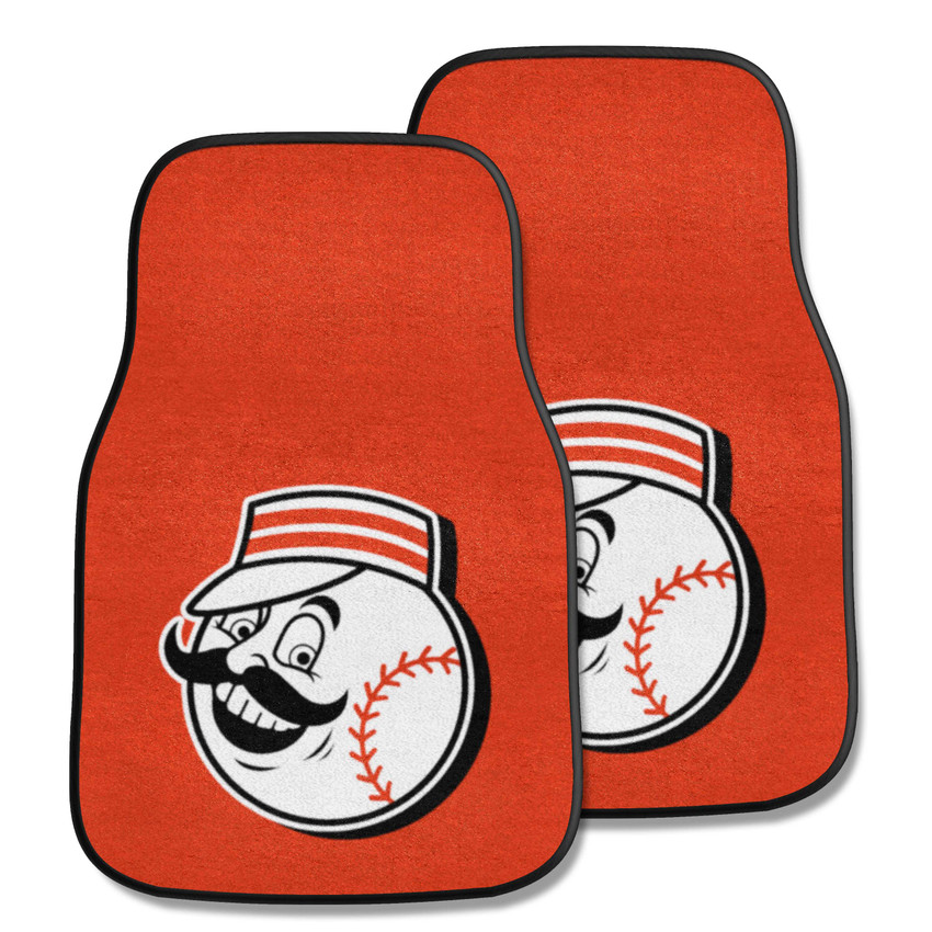 Cincinnati Reds Front Carpet Car Mat Set - 2 Pieces Mr. Red Head Alternate Logo