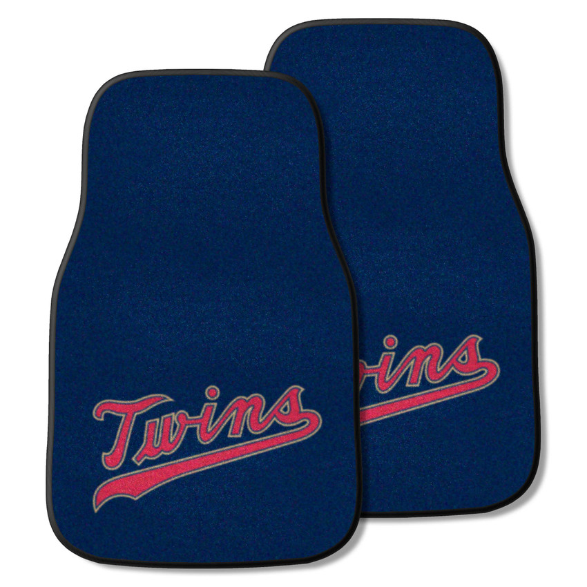 Minnesota Twins Front Carpet Car Mat Set - 2 Pieces "Twins" Jersey Lettering