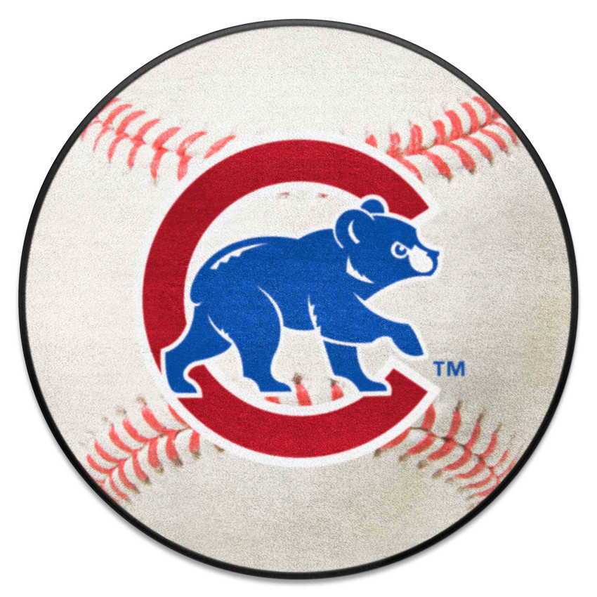 Chicago Cubs Baseball Rug - 27in. Diameter C Bear Alternate Logo