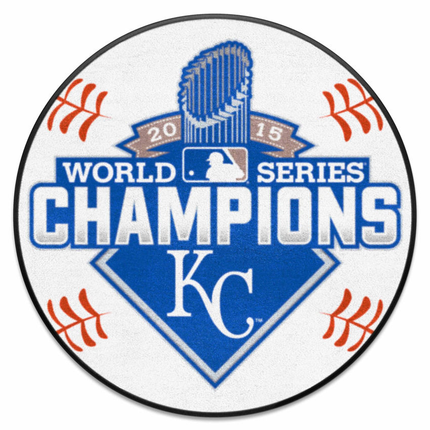 Kansas City Royals Baseball Rug - 27in. Diameter Championship - 2015 MLB World Series Champions