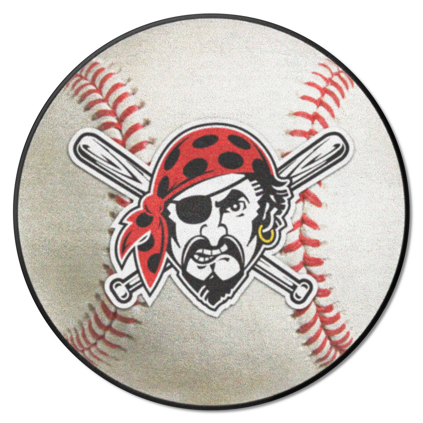 Pittsburgh Pirates Baseball Rug - 27in. Diameter Pirate Head Jersey Sleeve Logo
