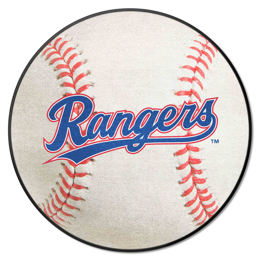 Texas Rangers Baseball Rug - 27in. Diameter "Rangers" Jersey Lettering
