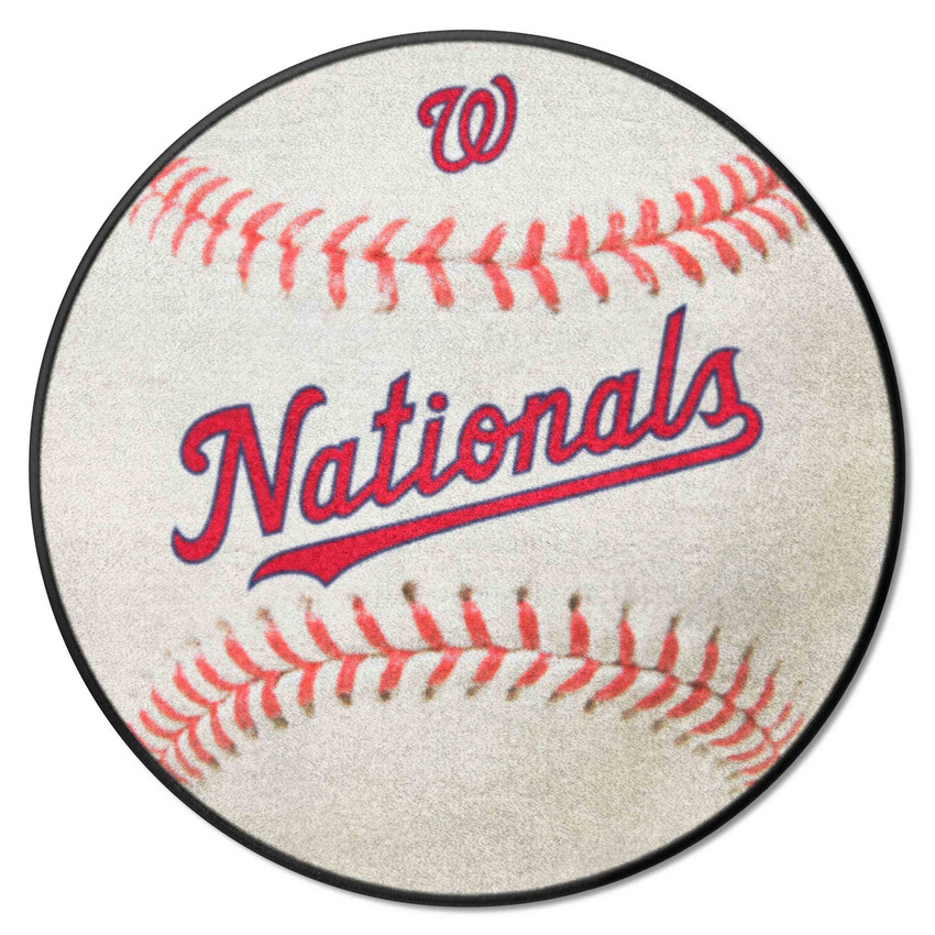 Washington Nationals Baseball Rug - 27in. Diameter "Nationals" Jersey Lettering
