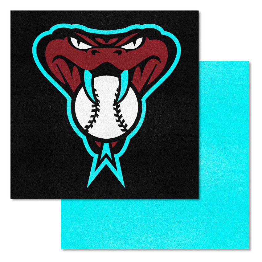 Arizona Diamondbacks Blue & Black Alternate Team Carpet Tiles - 45 Sq Ft. Snake Head Alternate Logo