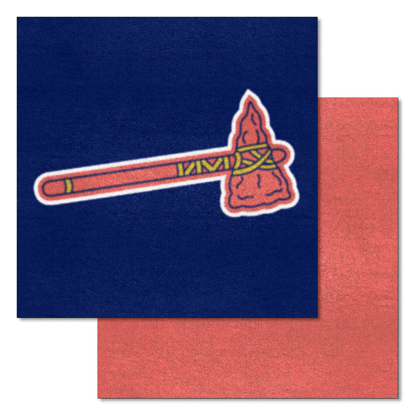 Atlanta Braves "Braves" Logo Team Carpet Tiles - 45 Sq Ft. Tomahawk Alternate Logo