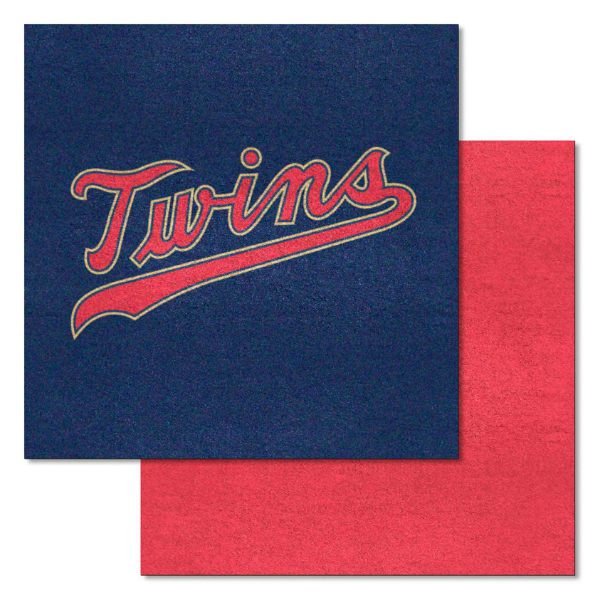 Minnesota Twins "Twins" Wordmark Team Carpet Tiles - 45 Sq Ft. "Twins" Jersey Lettering