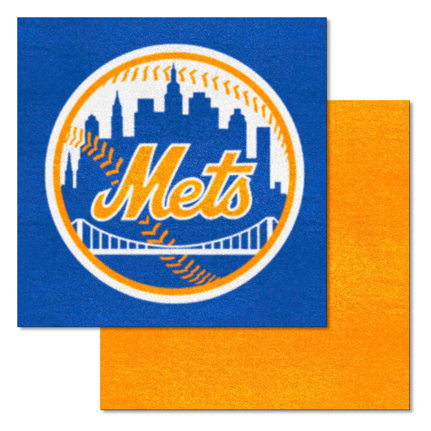New York Mets Team Carpet Tiles - 45 Sq Ft. Circular Mets Primary Logo
