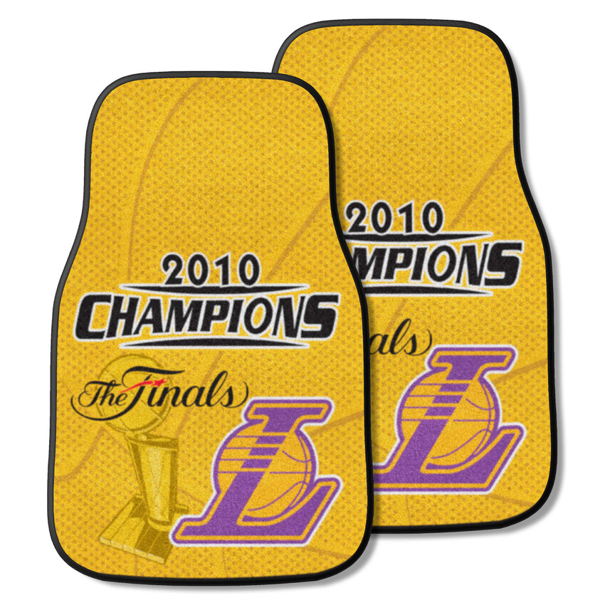 Los Angeles Lakers 2010 NBA Champions Front Carpet Car Mat Set - 2 Pieces Championship - 2010 NBA Champions