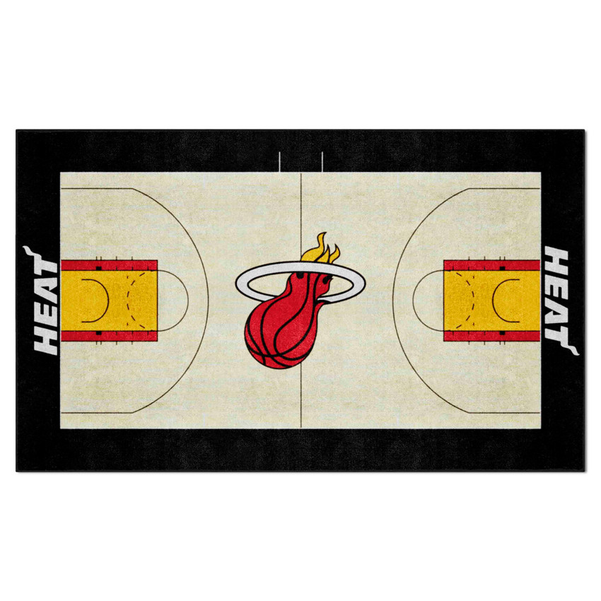 Miami Heat 6 ft. x 10 ft. Plush Area Rug Flaming Basketball Primary Logo