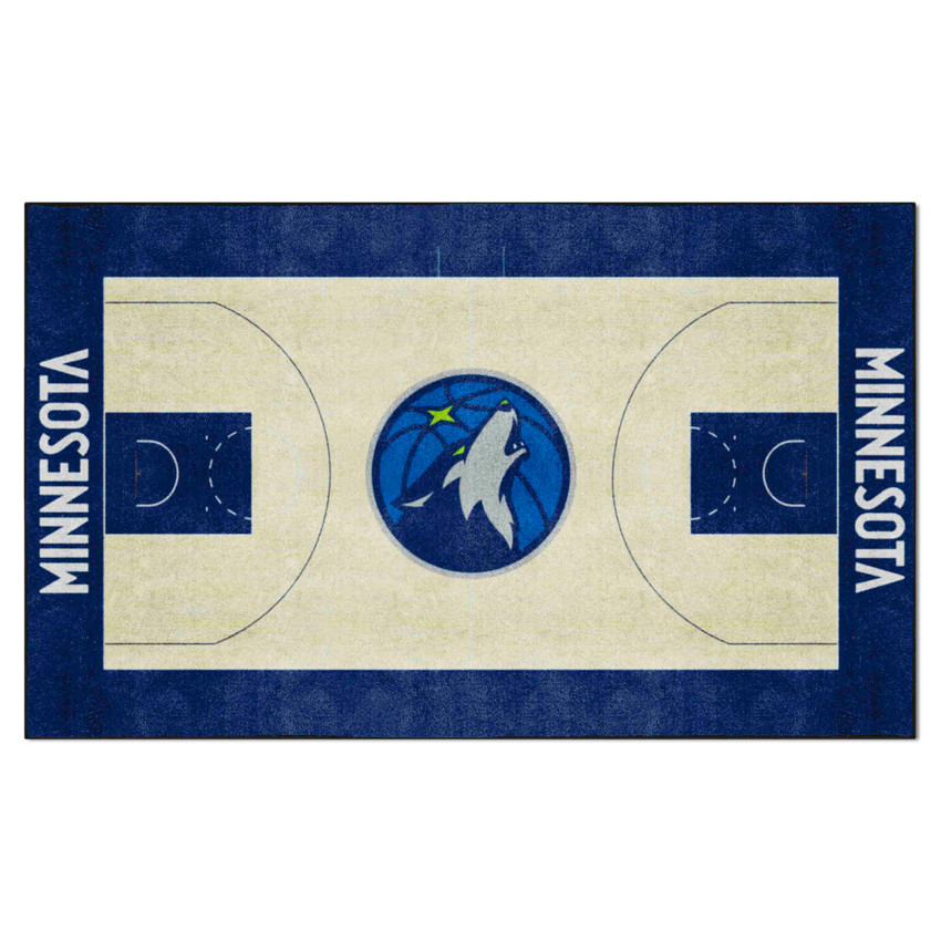Minnesota Timberwolves 6 ft. x 10 ft. Plush Area Rug Wolf Head Primary Logo