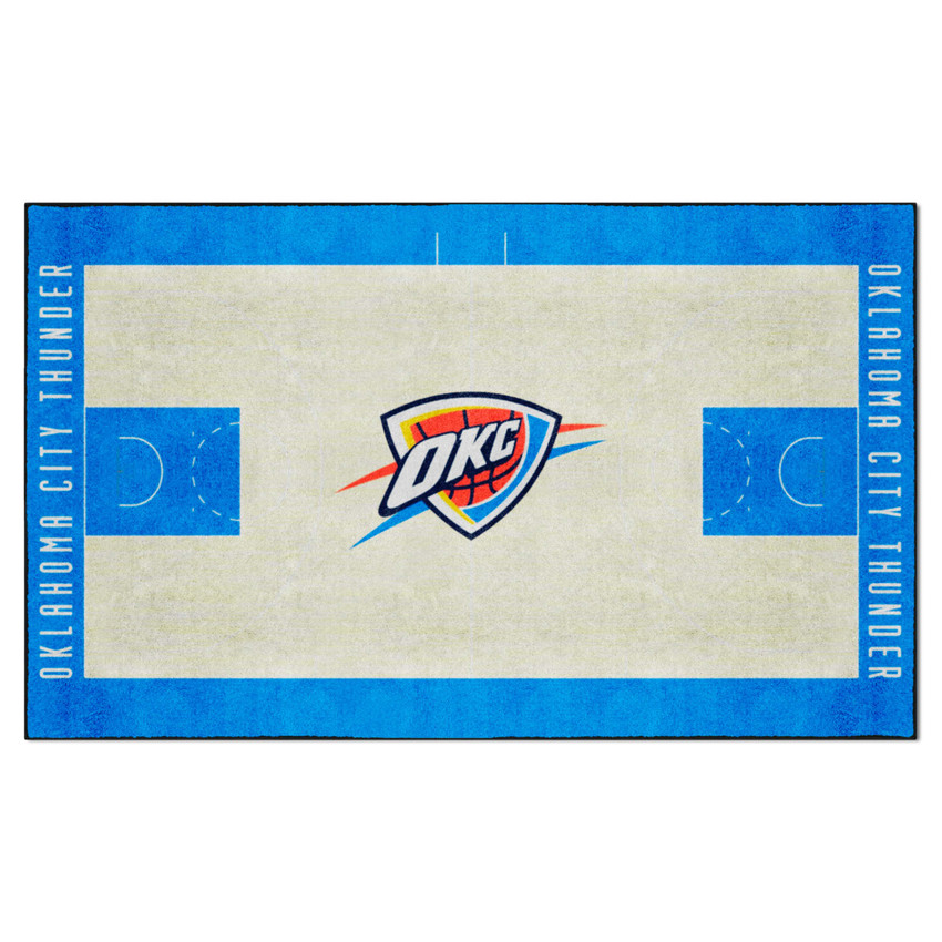 Oklahoma City Thunder 6 ft. x 10 ft. Plush Area Rug OKC Primary Logo