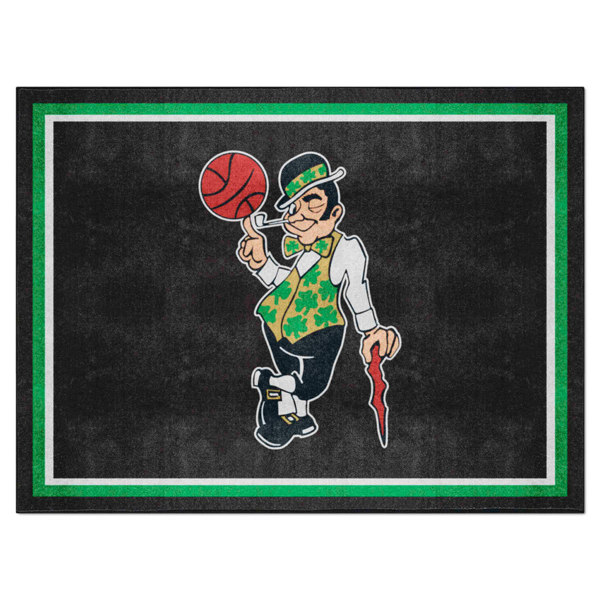 Boston Celtics 8ft. x 10 ft. Plush Area Rug Leprachaun Partial Logo