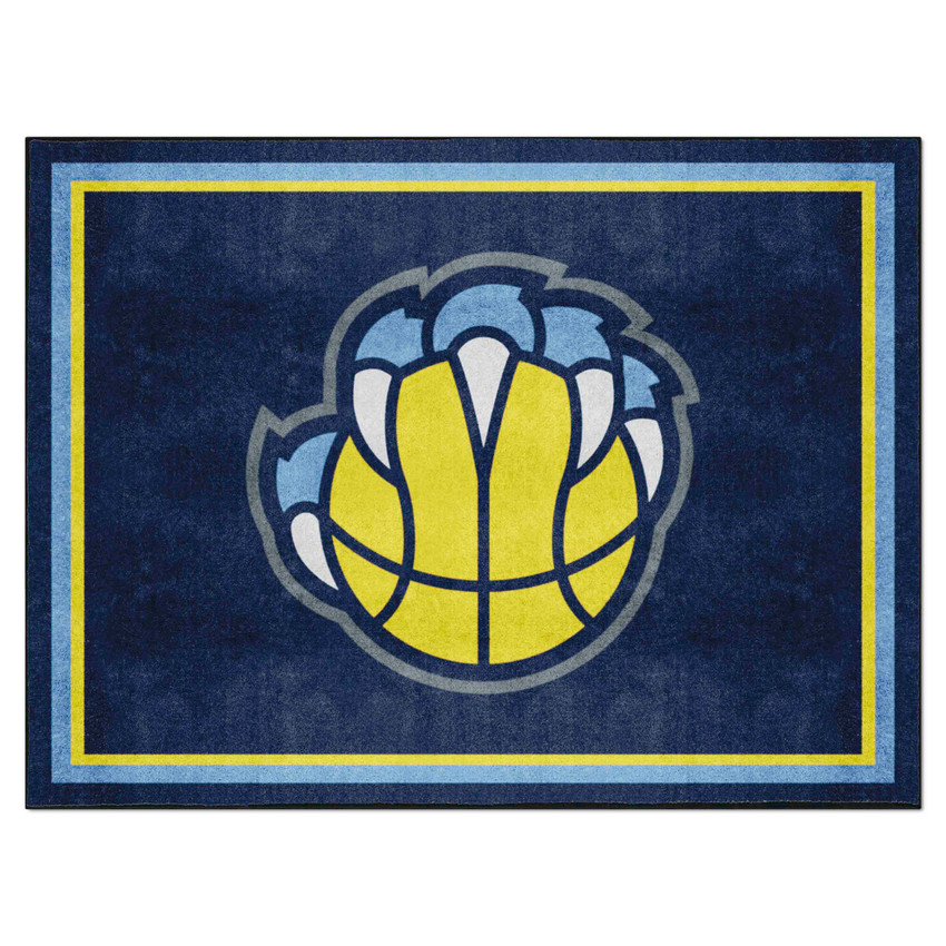 Memphis Grizzlies 8ft. x 10 ft. Plush Area Rug Paw and Basketball Secondary Logo