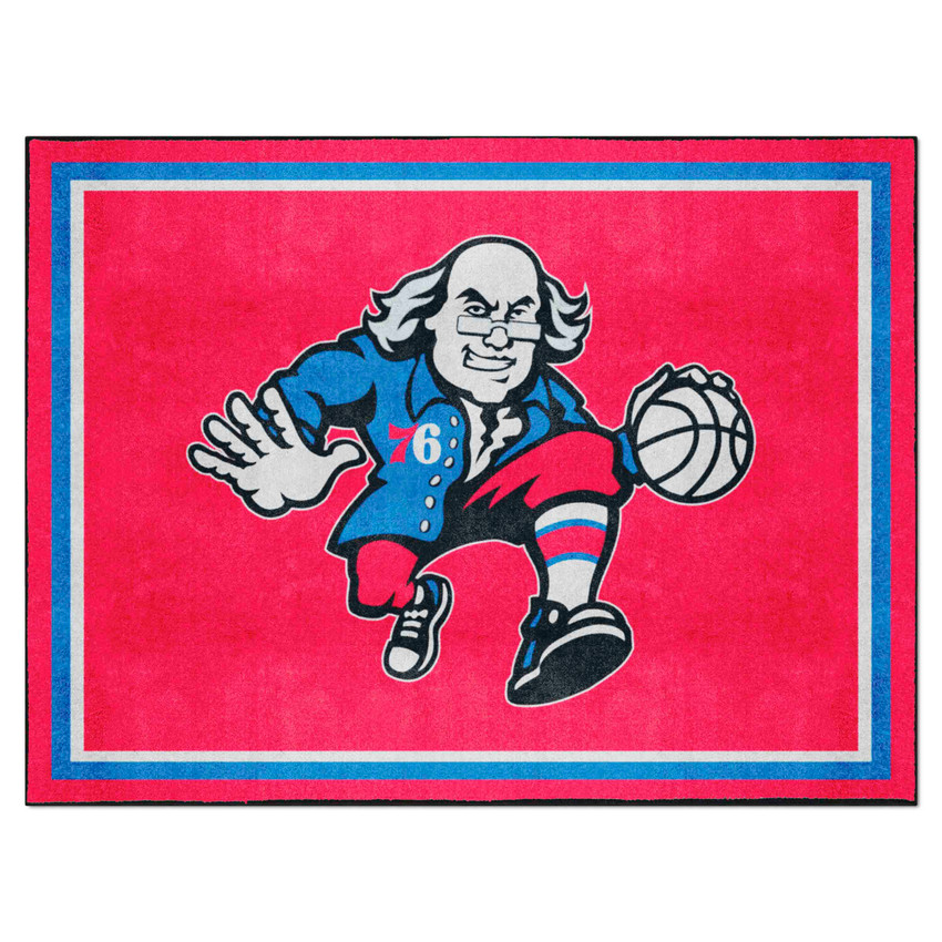 Philadelphia 76ers 8ft. x 10 ft. Plush Area Rug Benjamin Franklin Secondary Logo