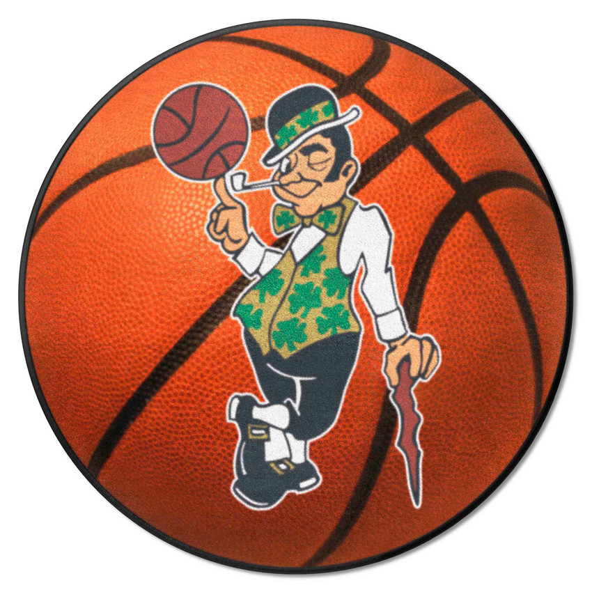Boston Celtics Basketball Rug - 27in. Diameter Leprachaun Partial Logo