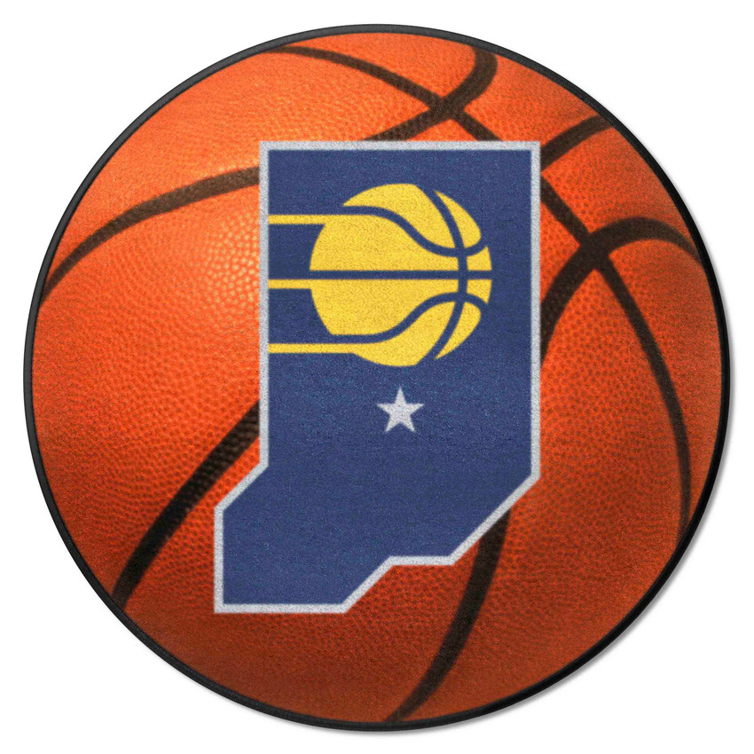 Indiana Pacers Basketball Rug - 27in. Diameter Indiana State Shape Secondary Logo