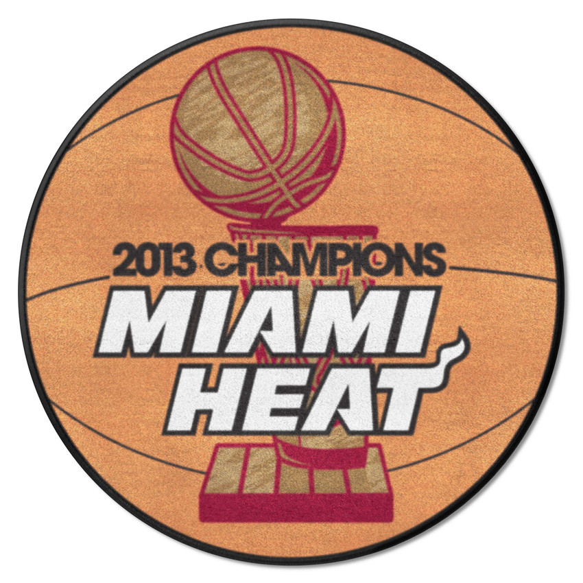 Miami Heat 2013 NBA Champions Basketball Rug - 27in. Diameter Championship - 2013 NBA Champions