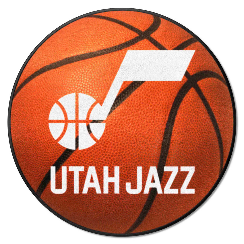 Utah Jazz Basketball Rug - 27in. Diameter Music Note Primary Logo & Wordmark