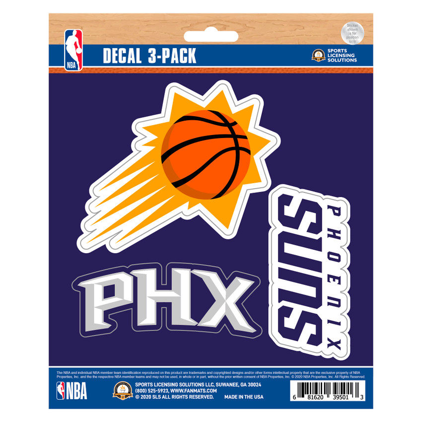 Phoenix Suns 3 Piece Decal Sticker Set3 Various Logos / Wordmark