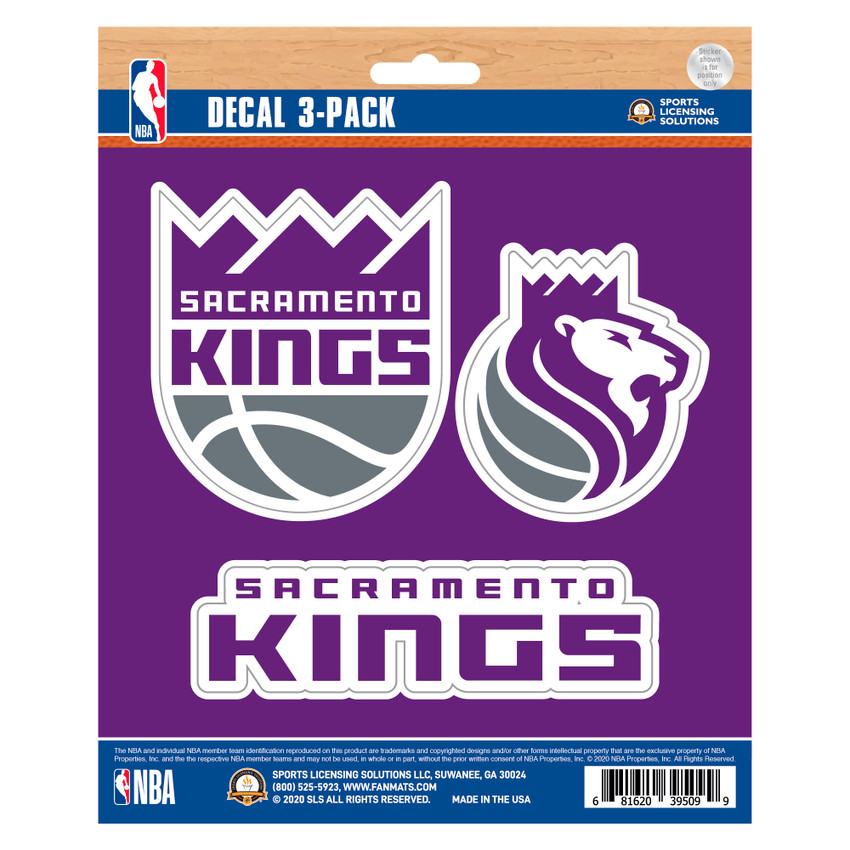 Sacramento Kings 3 Piece Decal Sticker Set3 Various Logos / Wordmark
