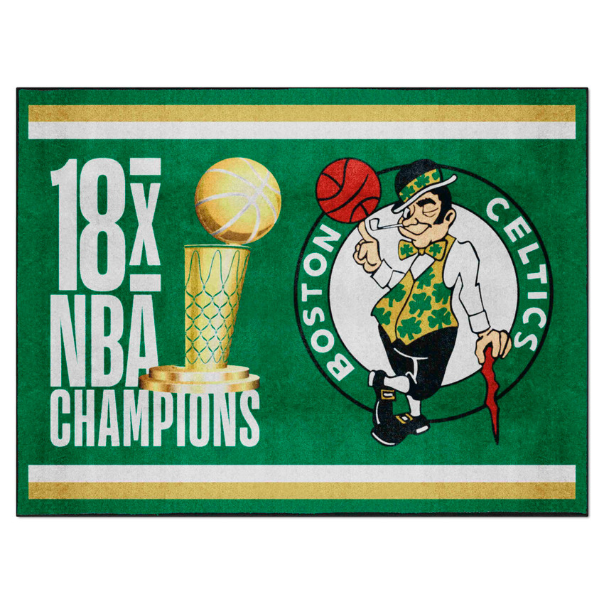 Boston Celtics Dynasty 8ft. x 10ft. Plush Area Rug Circular Leprachaun Primary Logo 17x