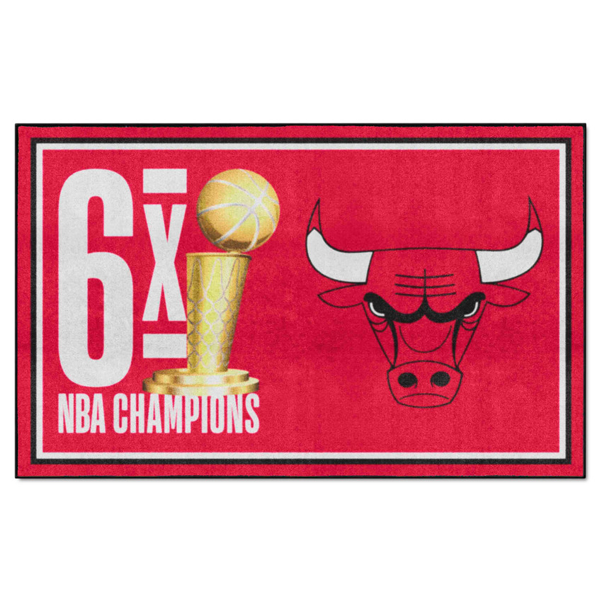 Chicago Bulls Dynasty 5ft. x 8ft. Plush Area Rug Bull Head Primary Logo 6x