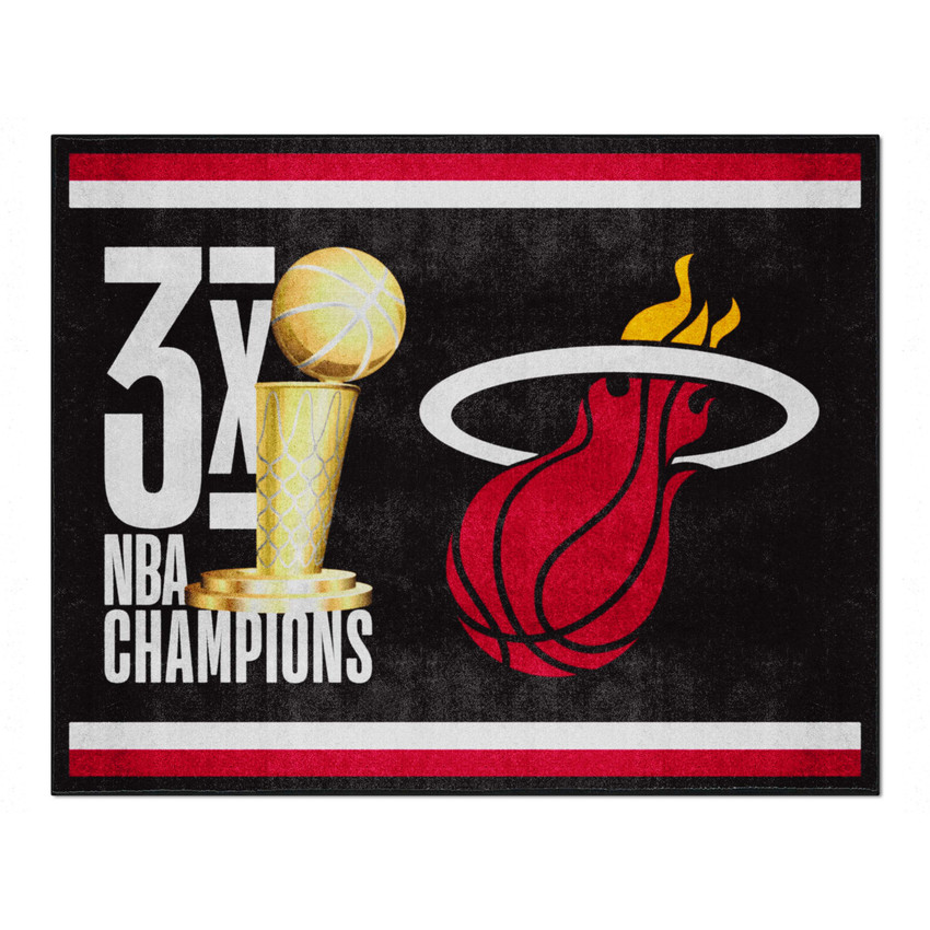 Miami Heat Dynasty 8ft. x 10ft. Plush Area Rug Flaming Basketball Primary Logo 6x