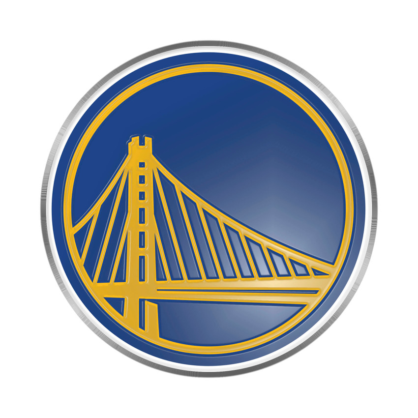 Golden State Warriors Heavy Duty Aluminum Embossed Color Emblem Circular Bridge Primary Logo