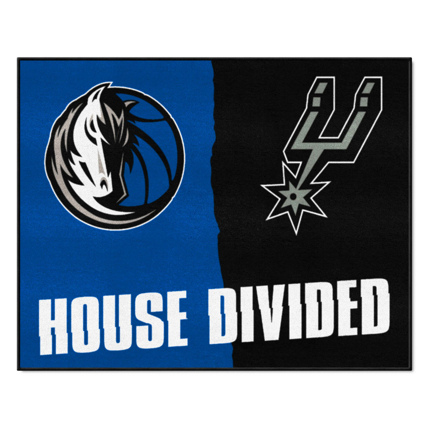 NBA House Divided - Mavericks / Spurs House Divided Rug - 34 in. x 42.5 in.