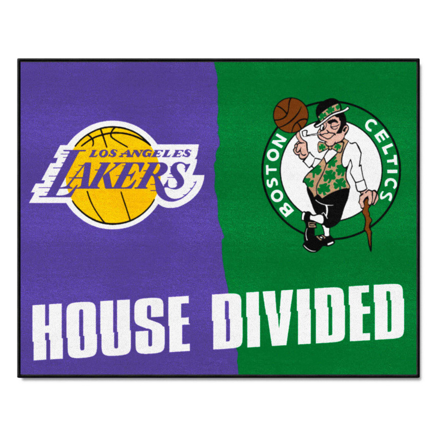 NBA House Divided - LA Lakers / Celtics House Divided Rug - 34 in. x 42.5 in.