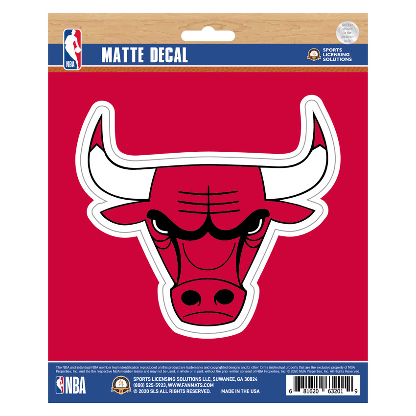 Chicago Bulls Matte Decal Sticker Bull Head Primary Logo