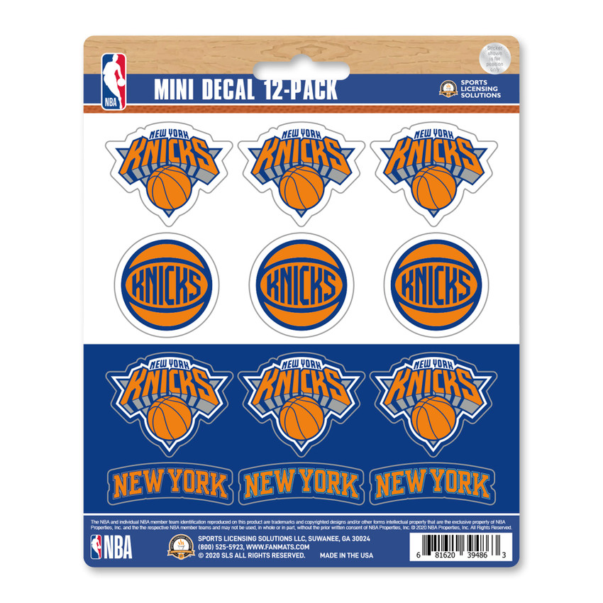 New York Knicks 12 Count Mini Decal Sticker Pack 12 Various Logos / Wordmark