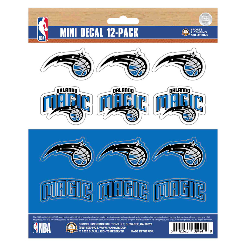 Orlando Magic 12 Count Mini Decal Sticker Pack 12 Various Logos / Wordmark